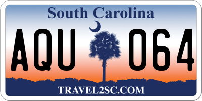 SC license plate AQU064