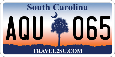 SC license plate AQU065