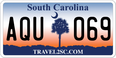 SC license plate AQU069