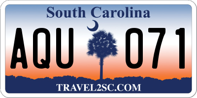 SC license plate AQU071