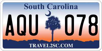SC license plate AQU078