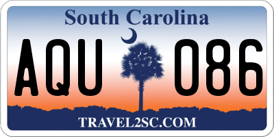 SC license plate AQU086