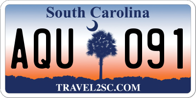 SC license plate AQU091