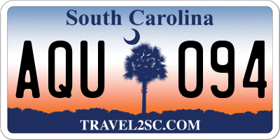 SC license plate AQU094