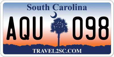 SC license plate AQU098