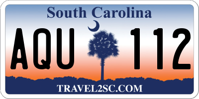 SC license plate AQU112