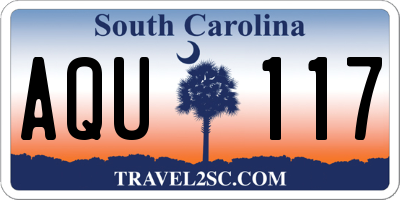 SC license plate AQU117