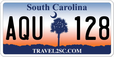 SC license plate AQU128