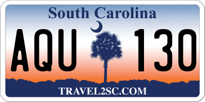 SC license plate AQU130