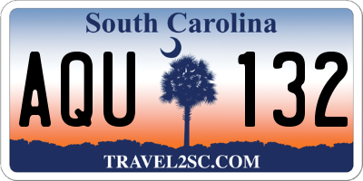 SC license plate AQU132