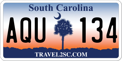 SC license plate AQU134