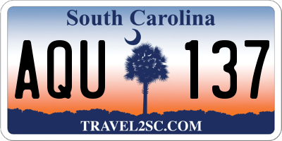 SC license plate AQU137