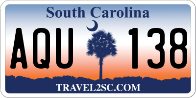 SC license plate AQU138