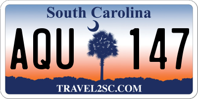 SC license plate AQU147