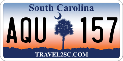 SC license plate AQU157