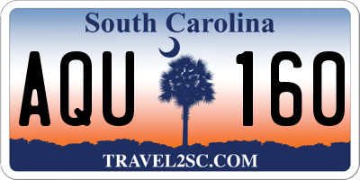 SC license plate AQU160