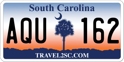 SC license plate AQU162