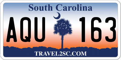 SC license plate AQU163