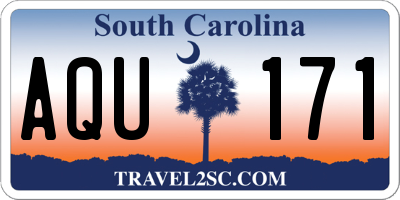 SC license plate AQU171