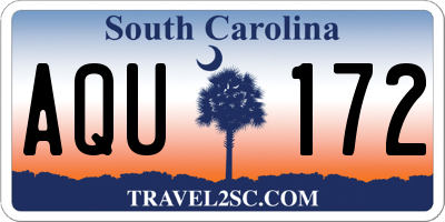 SC license plate AQU172