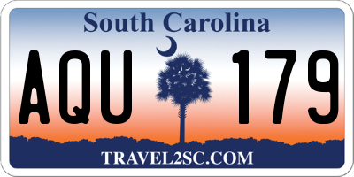 SC license plate AQU179