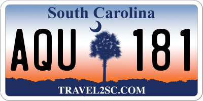 SC license plate AQU181