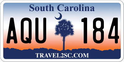 SC license plate AQU184