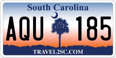SC license plate AQU185