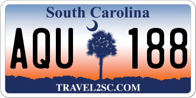 SC license plate AQU188