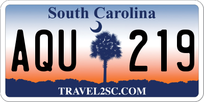 SC license plate AQU219