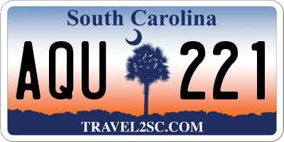 SC license plate AQU221