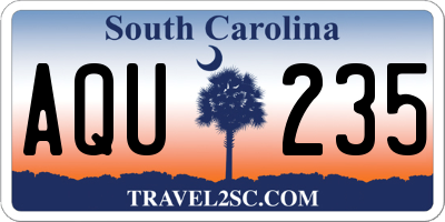 SC license plate AQU235
