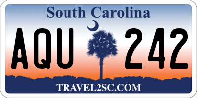 SC license plate AQU242