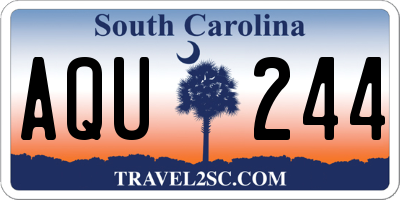 SC license plate AQU244