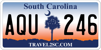 SC license plate AQU246