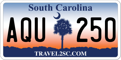 SC license plate AQU250