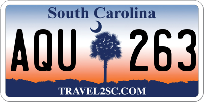 SC license plate AQU263