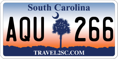 SC license plate AQU266
