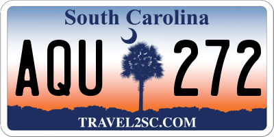 SC license plate AQU272