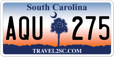SC license plate AQU275