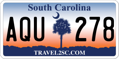 SC license plate AQU278