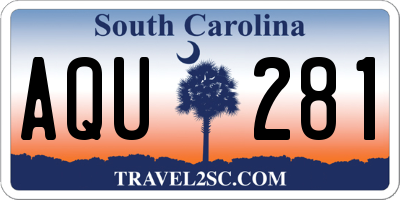 SC license plate AQU281