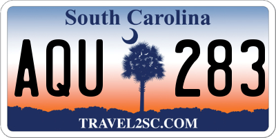 SC license plate AQU283