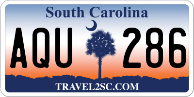 SC license plate AQU286