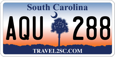SC license plate AQU288