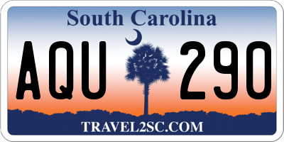 SC license plate AQU290