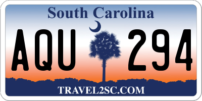 SC license plate AQU294
