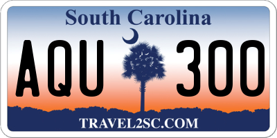 SC license plate AQU300