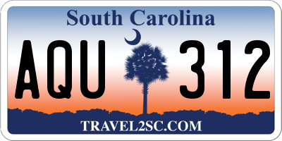 SC license plate AQU312