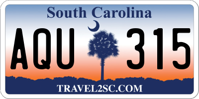 SC license plate AQU315